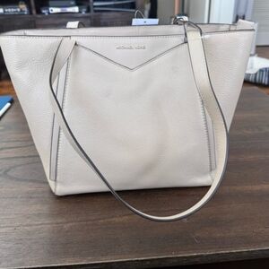 Michael Kors Pebbled Leather Tote in Light Beige